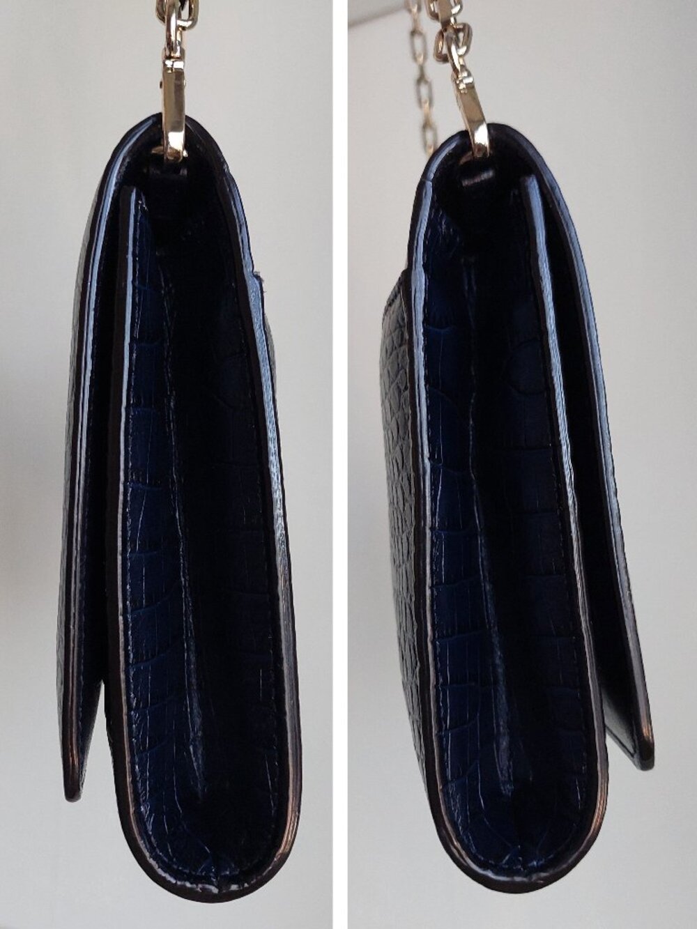 Jimmy Choo Varenne Navy Blue Croc Clutch Bag - Picture 12 of 17